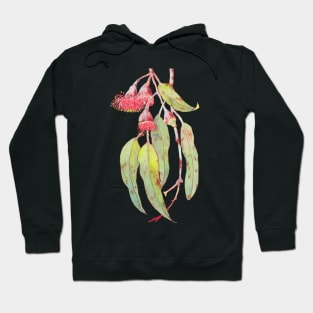 Flowering Silver Princess Eucalyptus Watercolor Hoodie